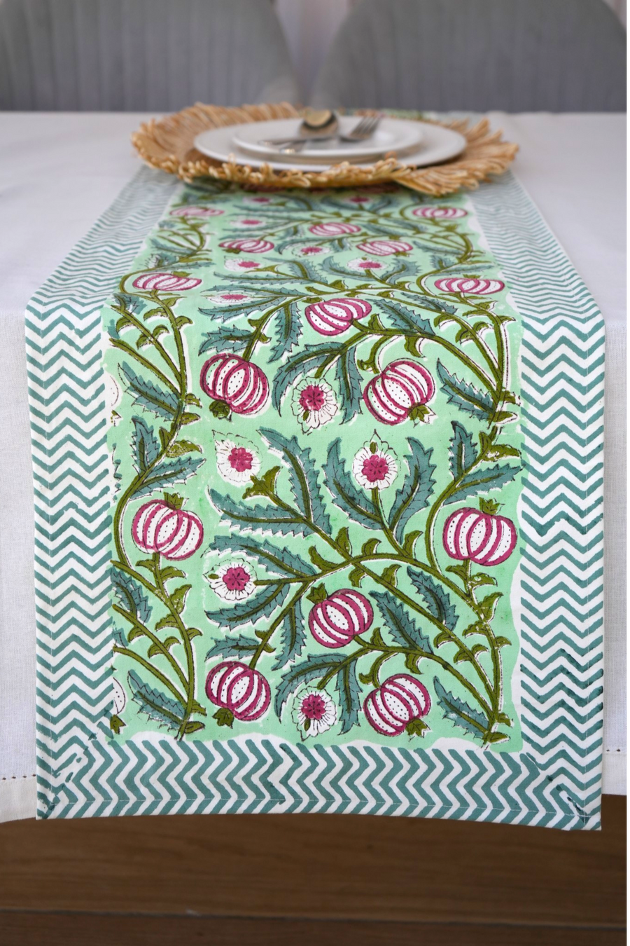 Pomegranate & Sage Vine Table Runner