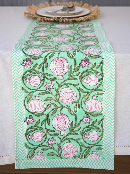Turquoise Pomegranate Grove Table Runner