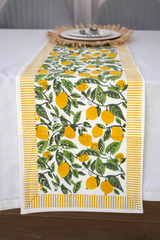 Lemon groove summer table runner