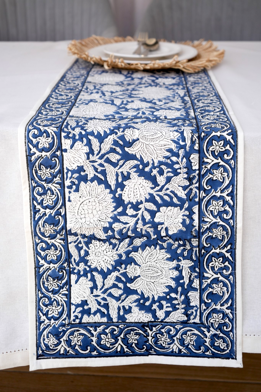 Oriental Flower Garden table runner
