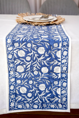 Ocean Blue Pomegranate Table Runner