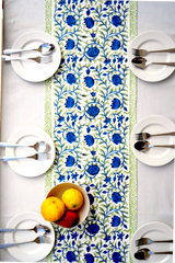 Blue Rose Garden Table Runner