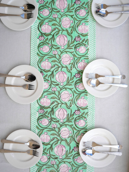 Turquoise Pomegranate Grove Table Runner