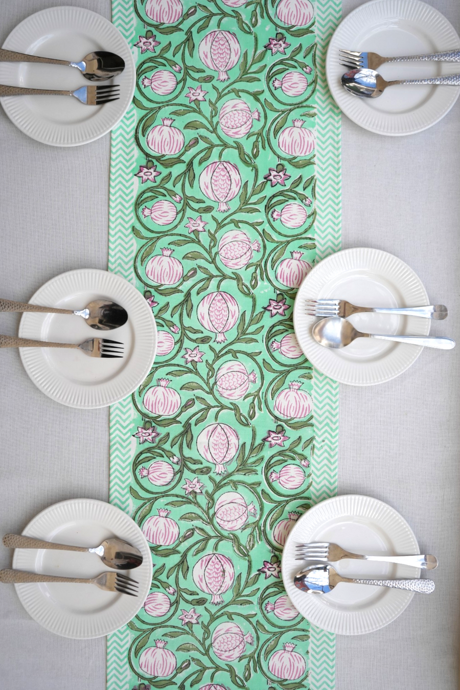 Turquoise Pomegranate Grove Table Runner