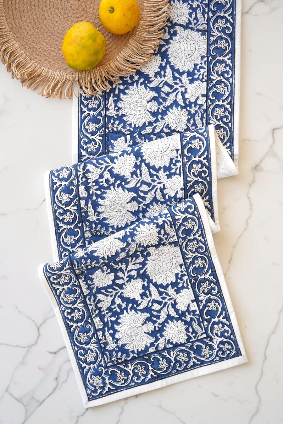 Oriental Flower Garden table runner