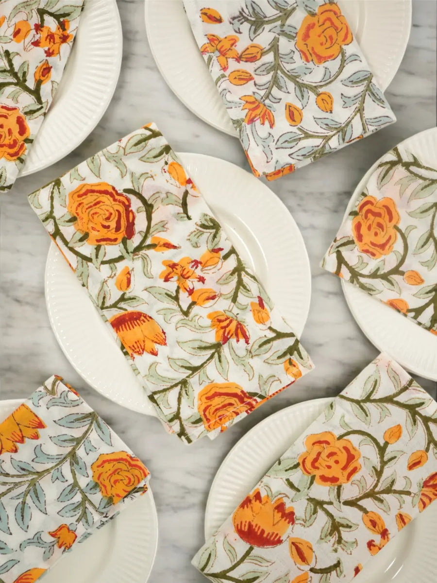 Napkins Set-Orange Blossom