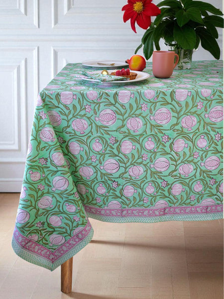 Turquoise Pomegranate Grove Tablecloth