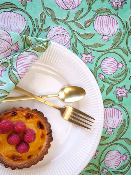 Turquoise Pomegranate Grove Tablecloth