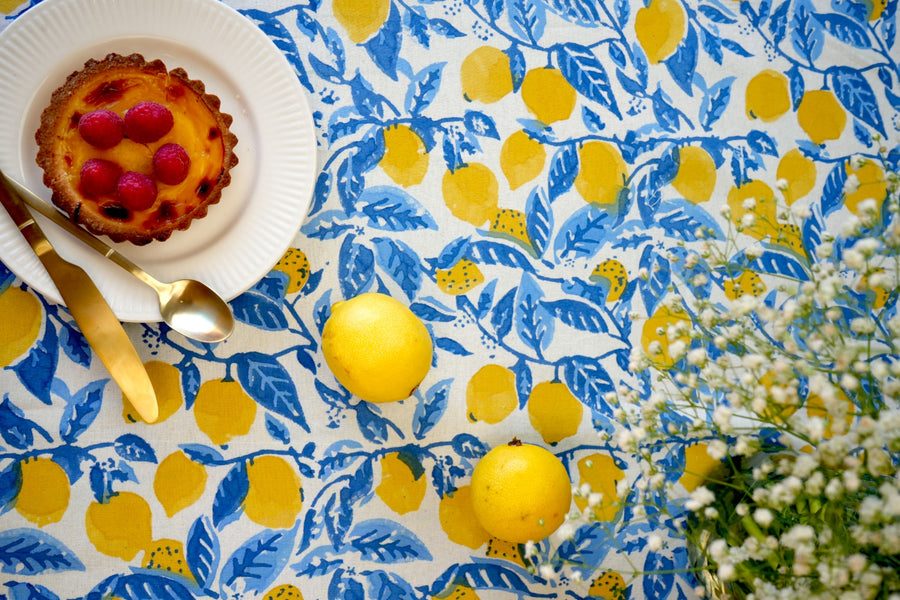 Moolight Lemon Groove Tablecloth