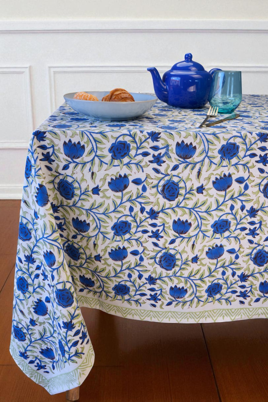 Blue Rose Garden Tablecloth