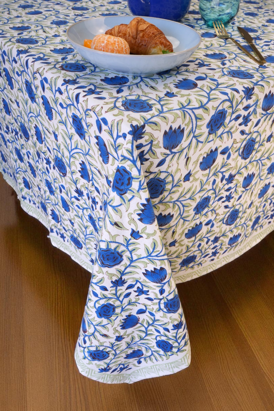 Blue Rose Garden Tablecloth
