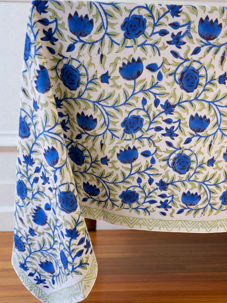 Blue Rose Garden Tablecloth