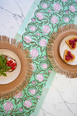 Turquoise Pomegranate Grove Table Runner