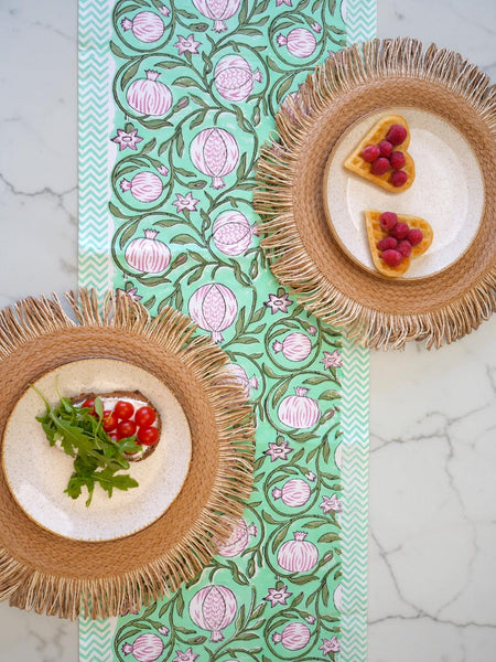 Turquoise Pomegranate Grove Table Runner