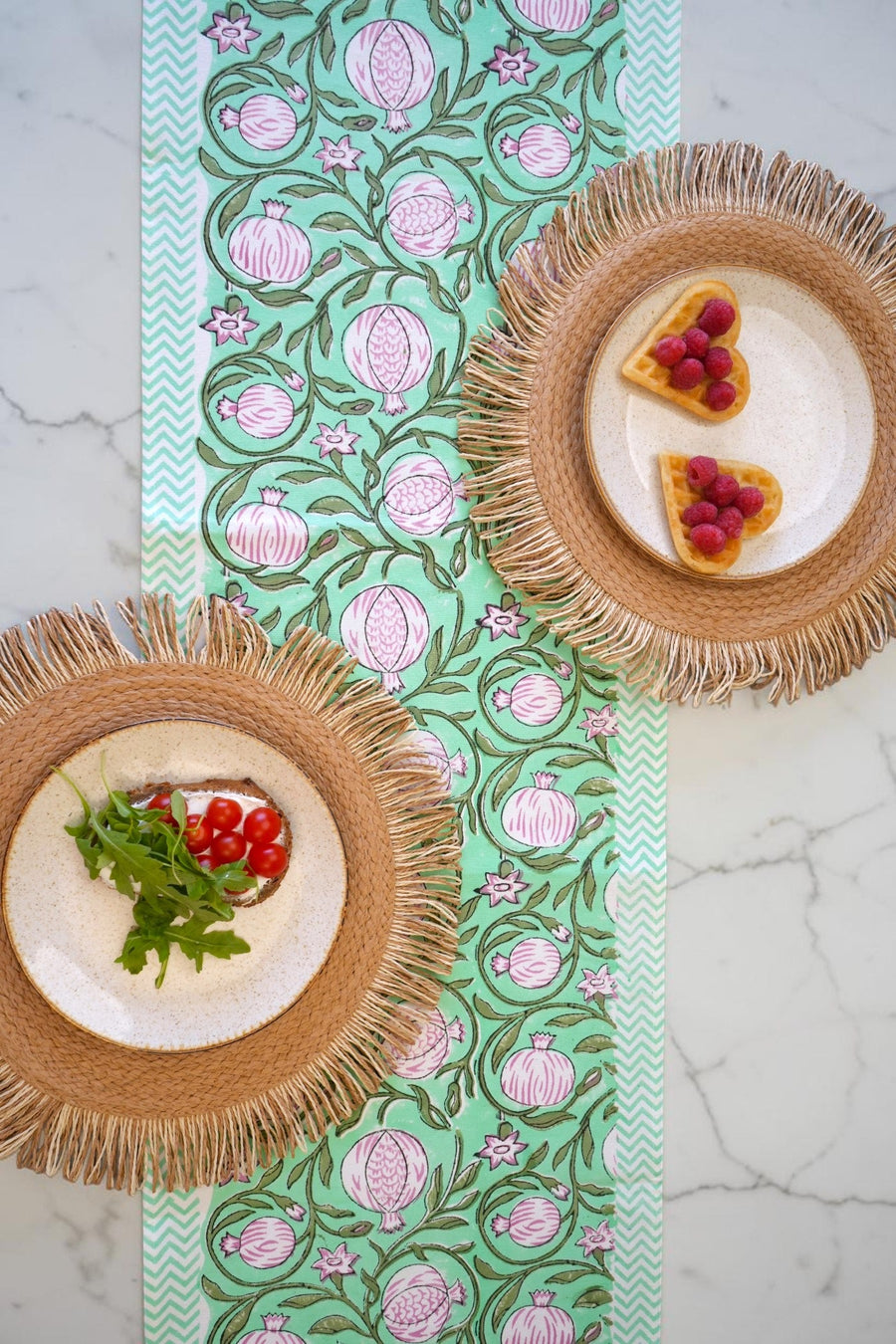 Turquoise Pomegranate Grove Table Runner