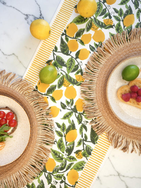Lemon groove summer table runner