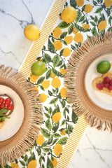 Lemon groove summer table runner