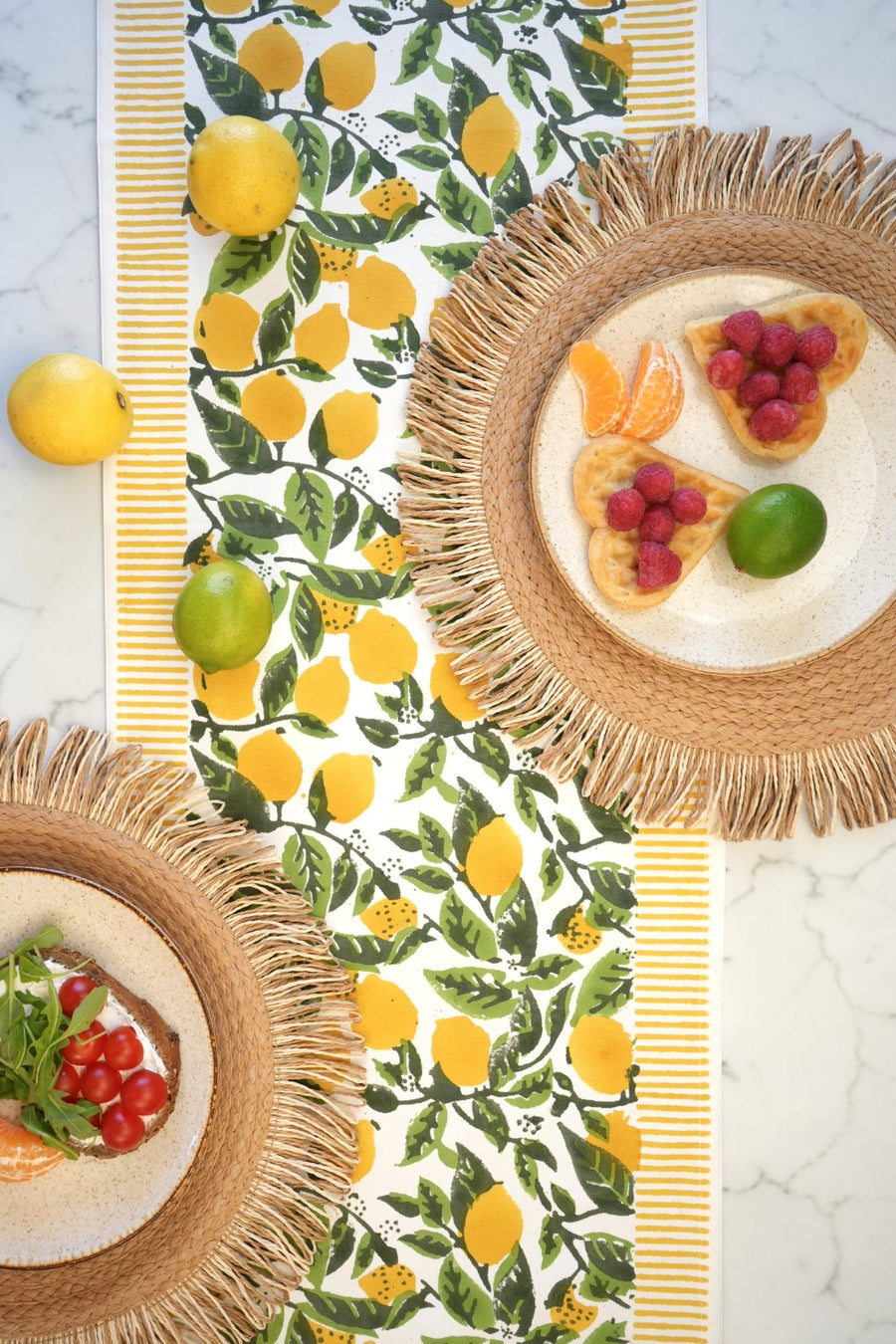 Lemon groove summer table runner