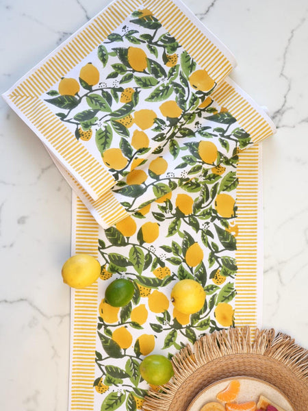 Lemon groove summer table runner