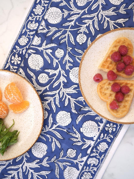Ocean Blue Pomegranate Table Runner