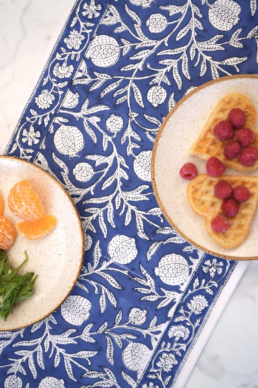 Ocean Blue Pomegranate Table Runner