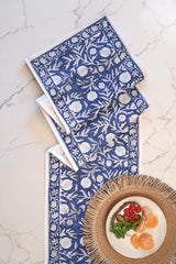 Ocean Blue Pomegranate Table Runner