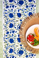 Blue Rose Garden Table Runner