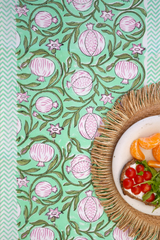 Turquoise Pomegranate Grove Table Runner