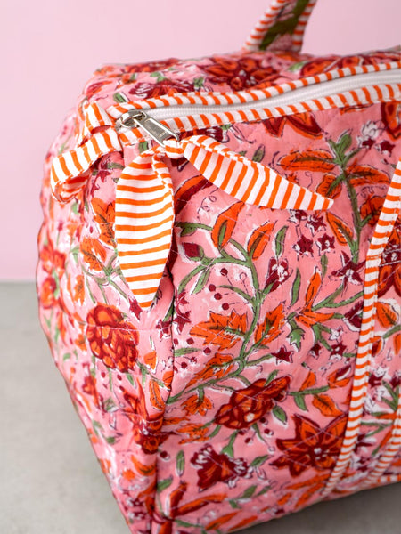 Quilted Duffle Bag in Pink Fiesta Floral