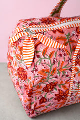 Quilted Duffle Bag in Pink Fiesta Floral