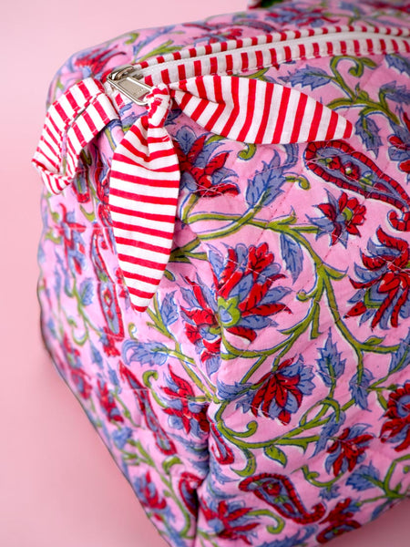 Quilted Duffle Bag-Boho Blush