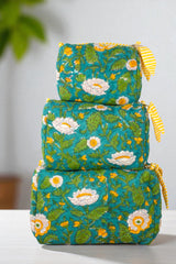 Quilted Pouches in Wildflower Wave