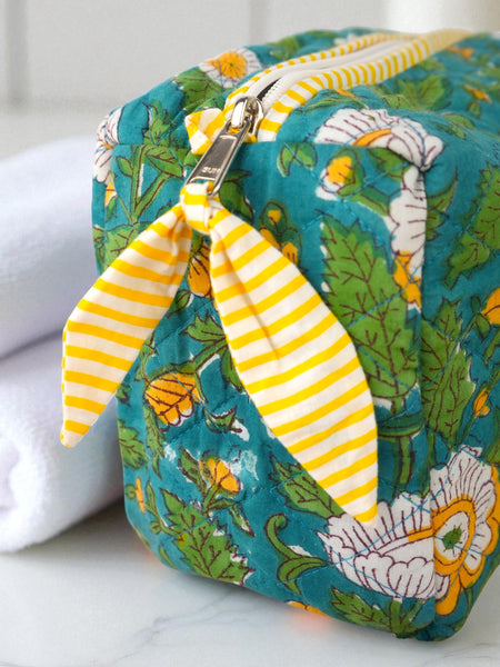 Quilted Pouches in Wildflower Wave