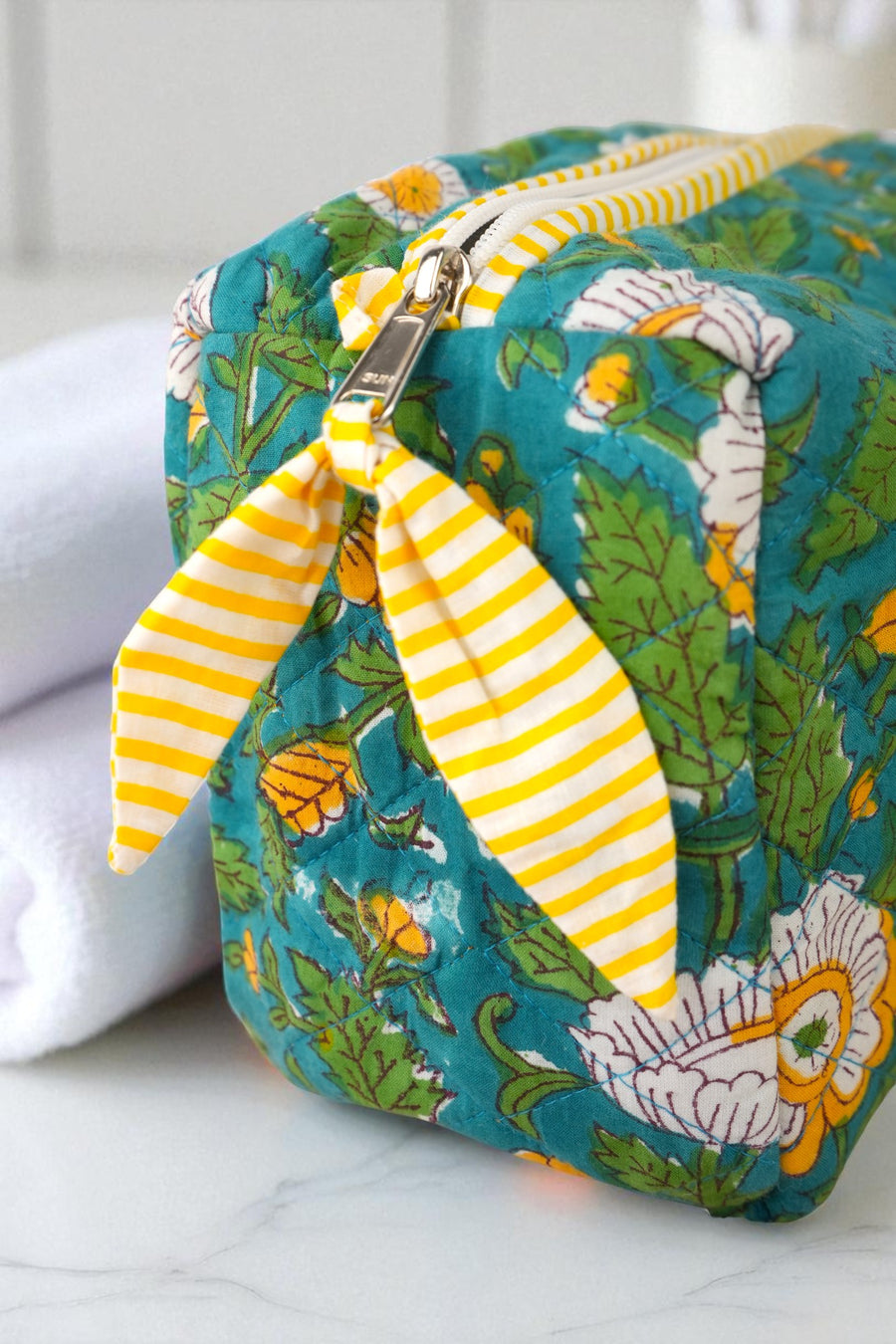 Quilted Pouches in Wildflower Wave