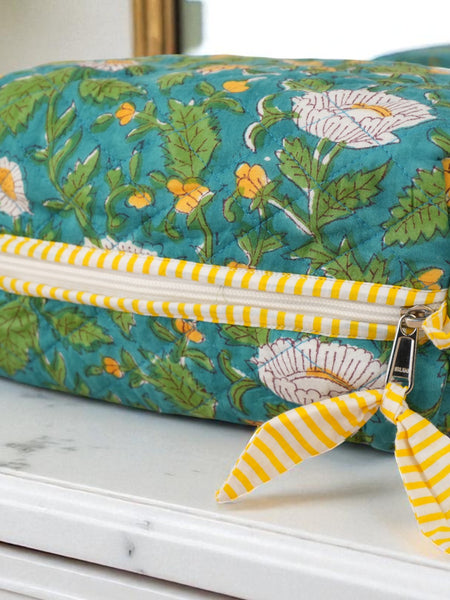 Quilted Pouches in Wildflower Wave