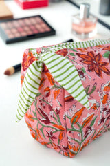 Quilted Pouches in Pink Fiesta Floral