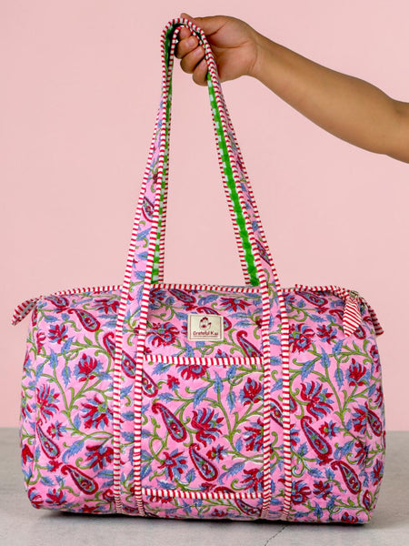 Quilted Duffle Bag-Boho Blush