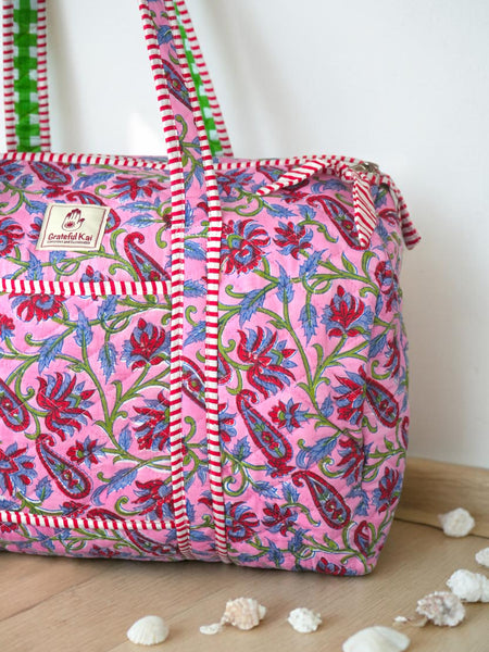 Quilted Duffle Bag-Boho Blush