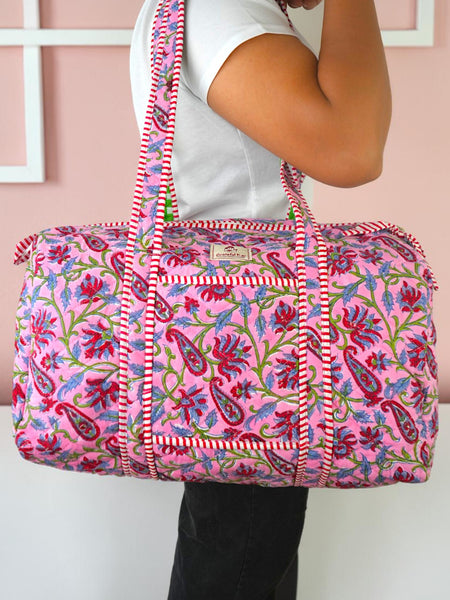 Quilted Duffle Bag-Boho Blush