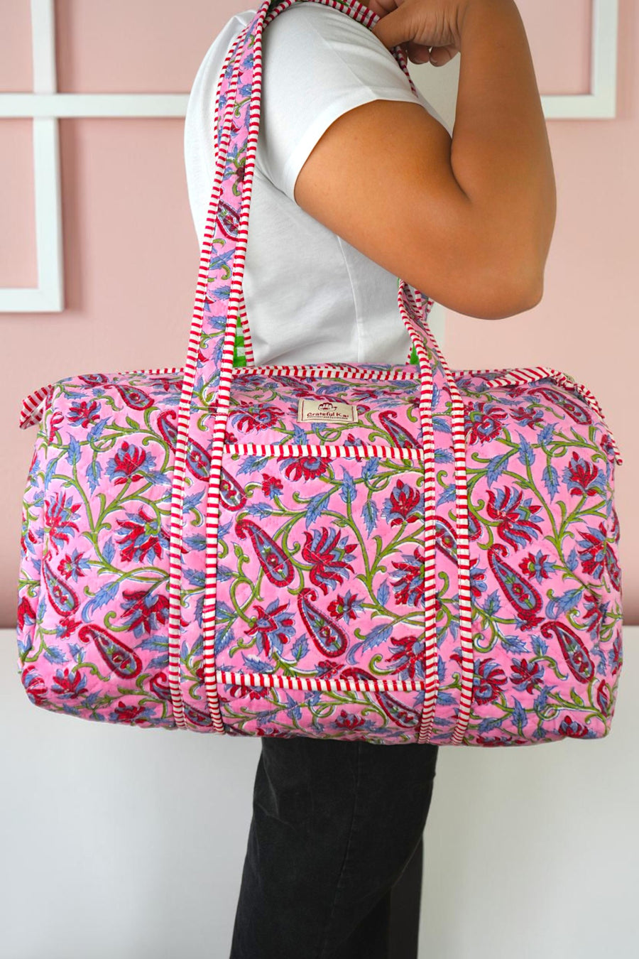 Quilted Duffle Bag-Boho Blush