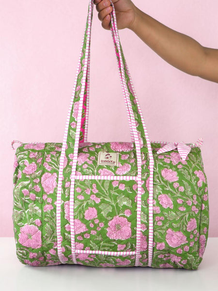 Green candy duffle bag