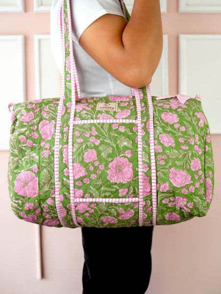Green candy duffle bag