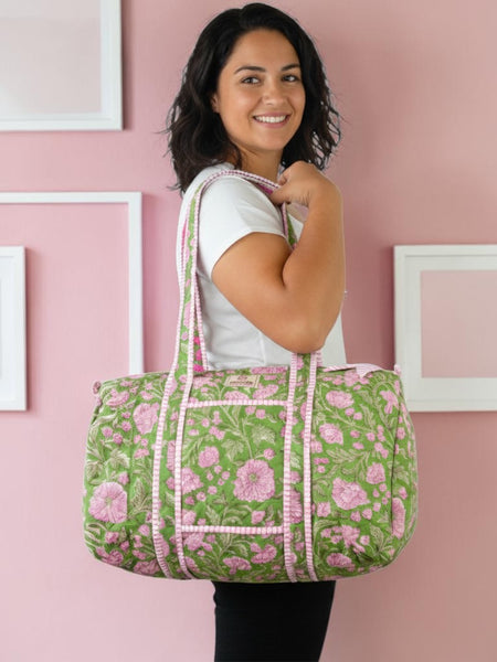 Green candy duffle bag