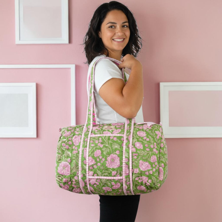 Green candy duffle bag