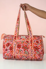 Quilted Duffle Bag in Pink Fiesta Floral