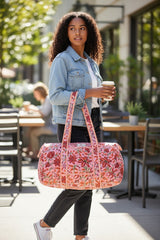 Quilted Duffle Bag in Pink Fiesta Floral