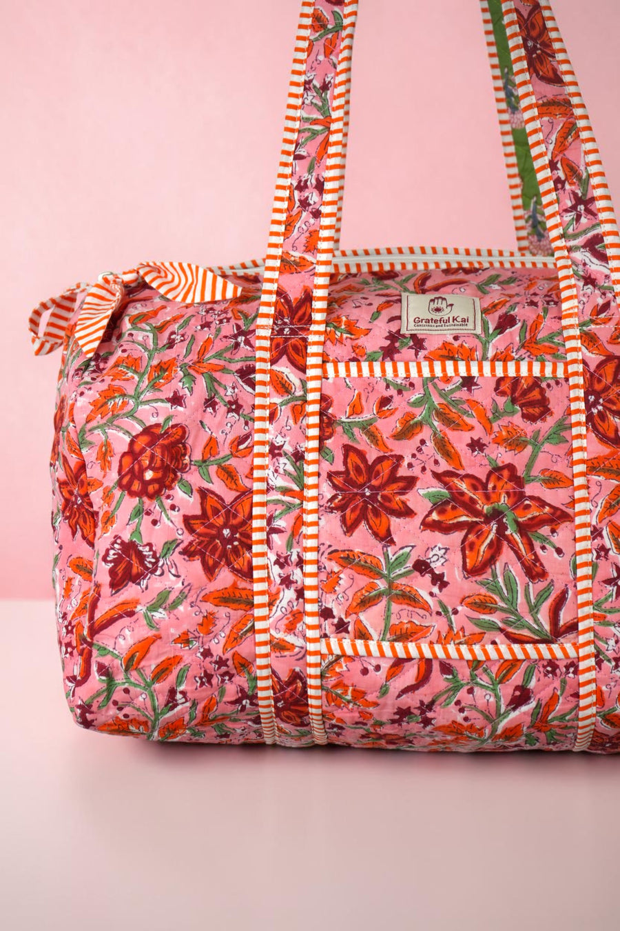 Quilted Duffle Bag in Pink Fiesta Floral
