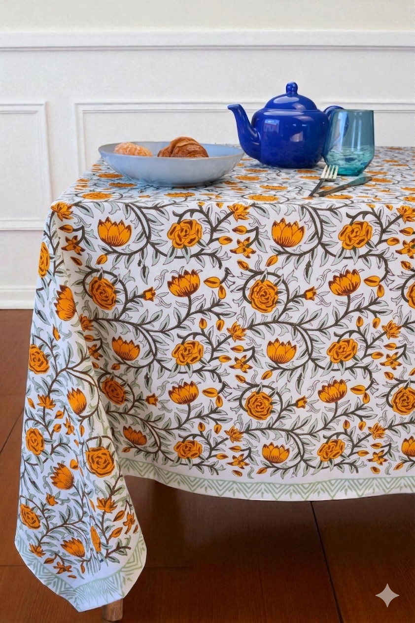Blue Rose Garden Tablecloth