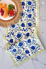Blue Rose Garden Table Runner